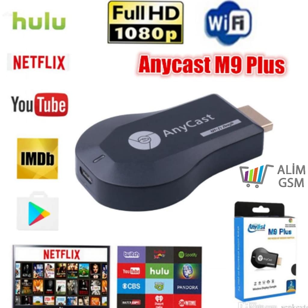 2020 AnyCast M9 PLUS Kablosuz Görüntü Aktarıcı Ve Ses Android İOS