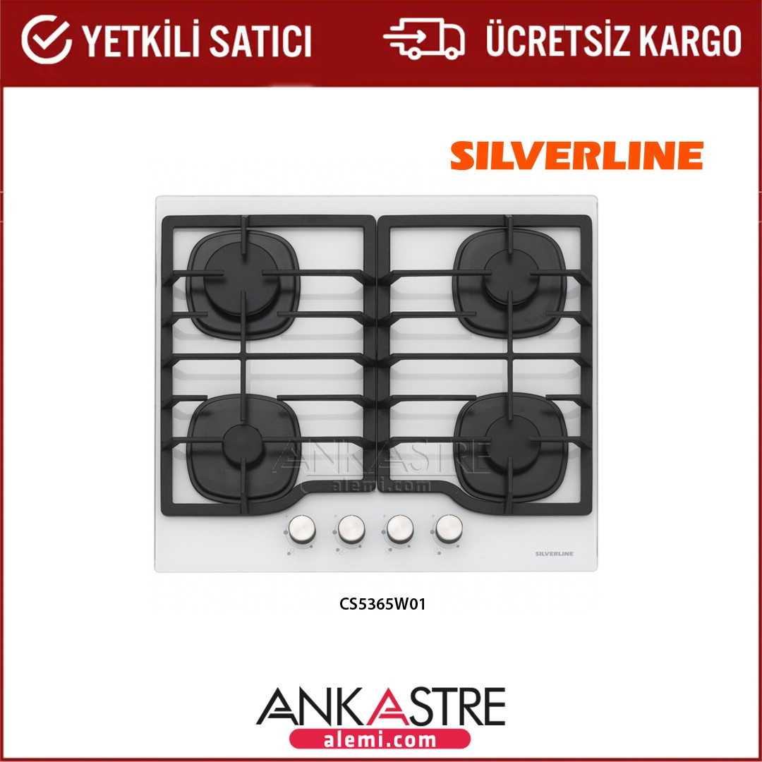 Silverline CS5404W01 60cm Beyaz Cam Ocak