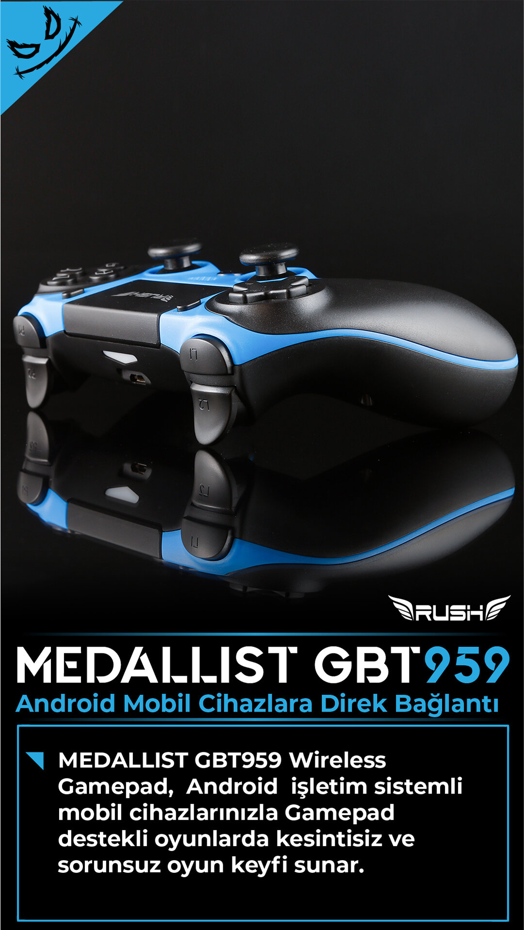 Rush Medallist Gbt959 Android Pc Ps4 Kablosuz Gamepad Oyun Kolu Fiyatlari Ve Ozellikleri