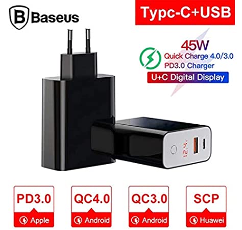 Baseus Şarj Pps Dijital Ekran Qc 4.0 3.0 45W Hızlı Şarj Aleti