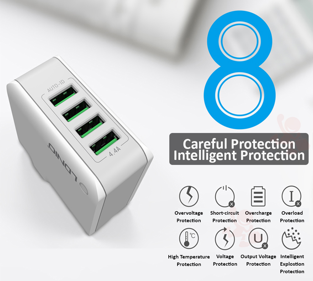 ldnio, a4403, 4 ports, usb charger 