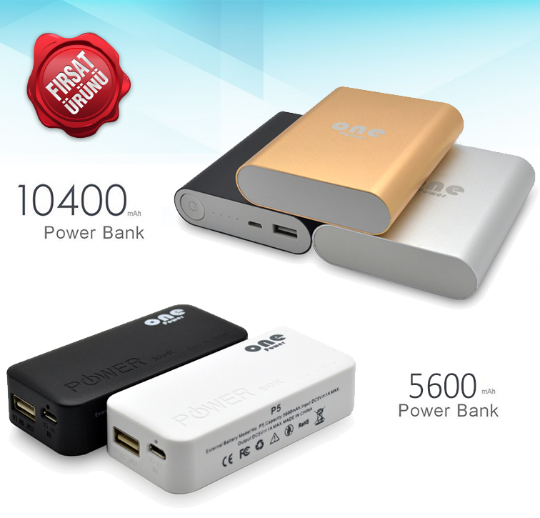One Power Powerbank 5600 mAh 10400 mAh Taşınabilir Şarj Cihazı