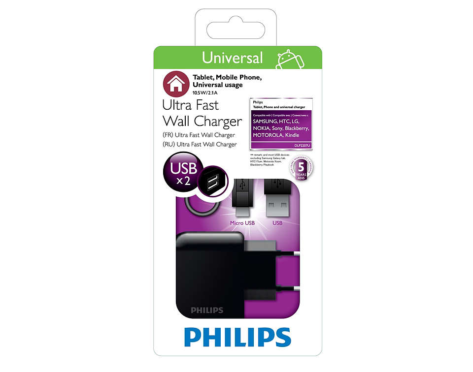 Philips DLP2207U SAMSUNG,HUAWEİ,LG,HTC,NOKIA Hızlı Şarj Cihazı