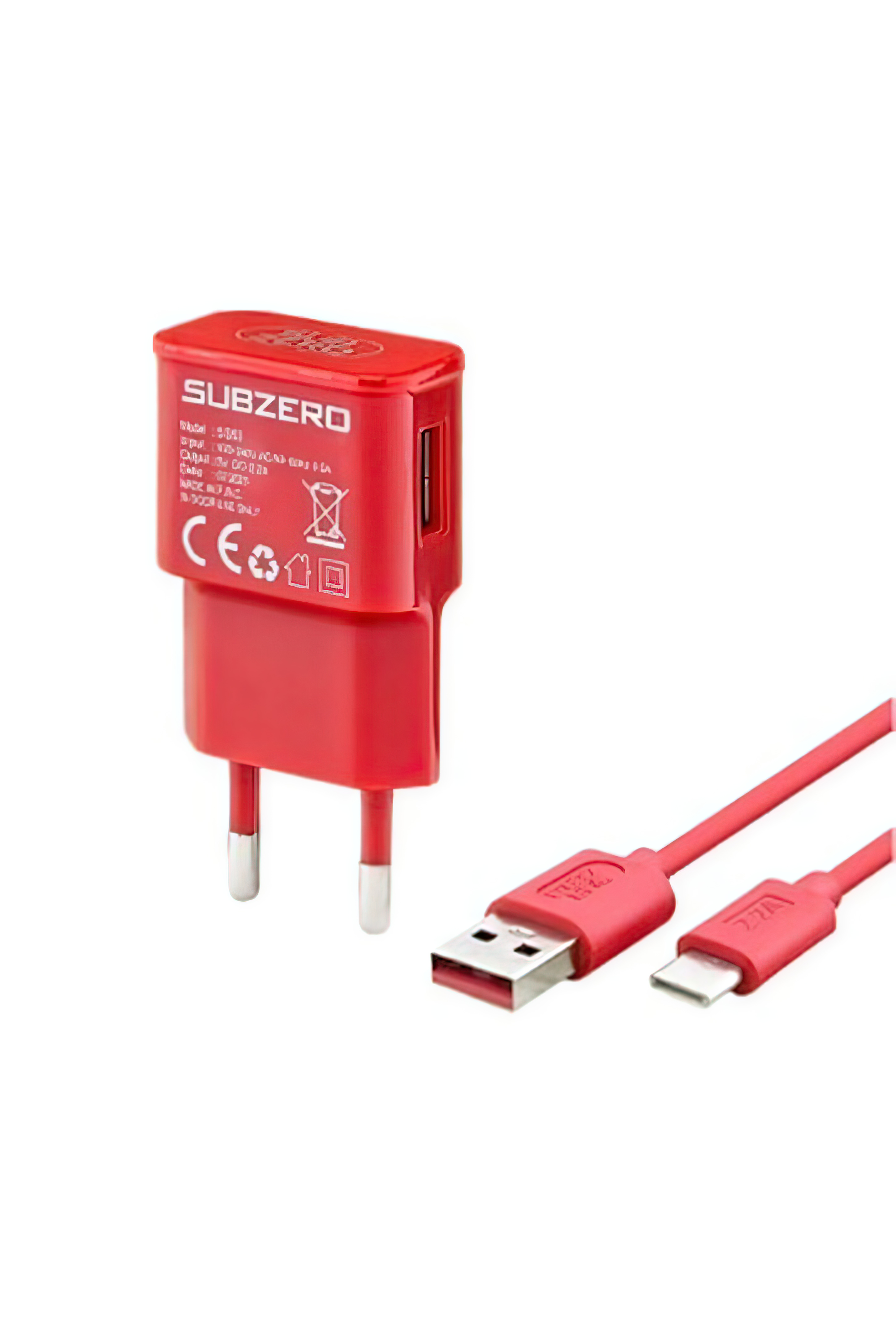 Subzero 2.0A Destekli Şarj Adaptörü Seti - Kırmızı