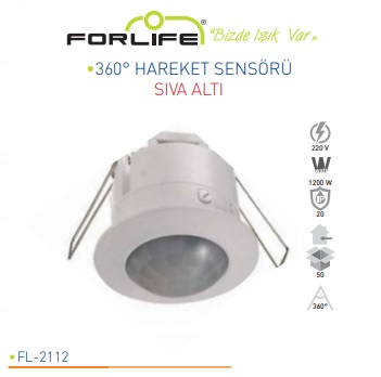 FORLİFE FL-2112 Sıva Altı Hareket Sensörü Tavan Tipi