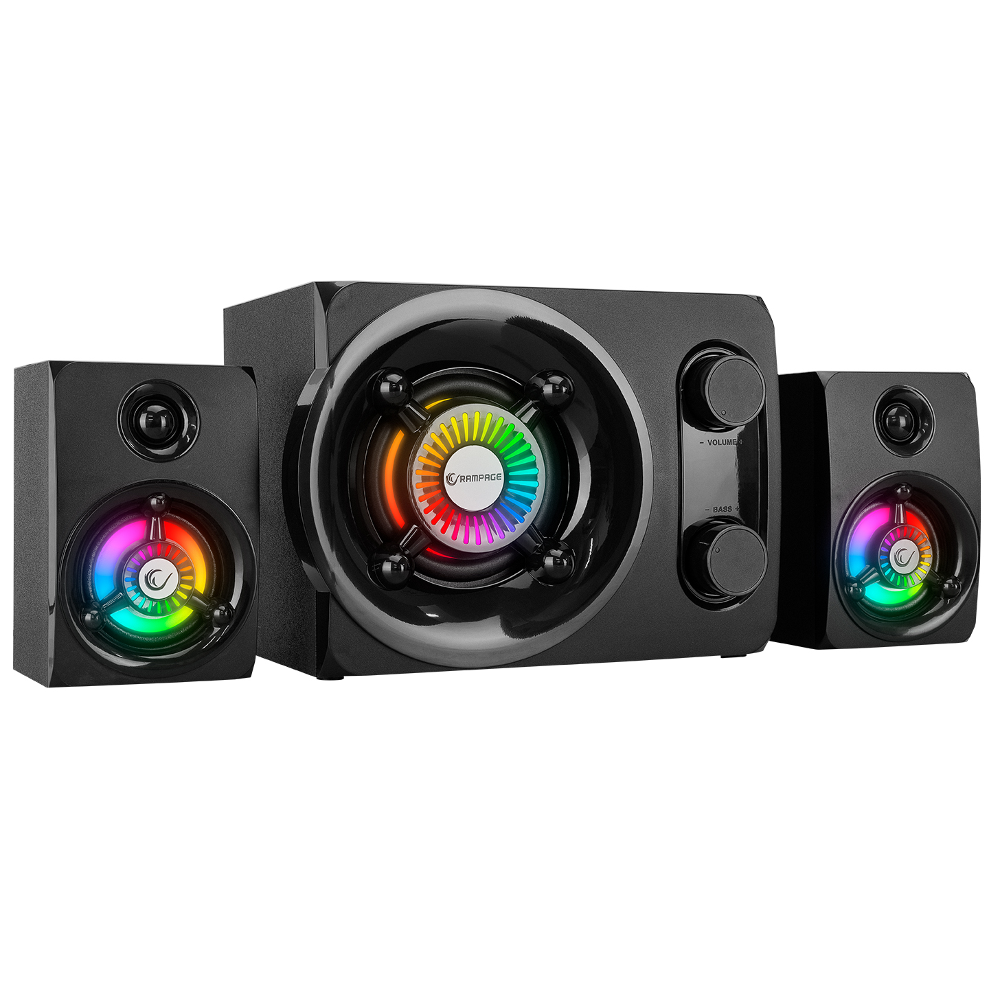 Rampage RMS-G8 2+1 Rainbow Siyah Led Işıklı Gaming Speaker