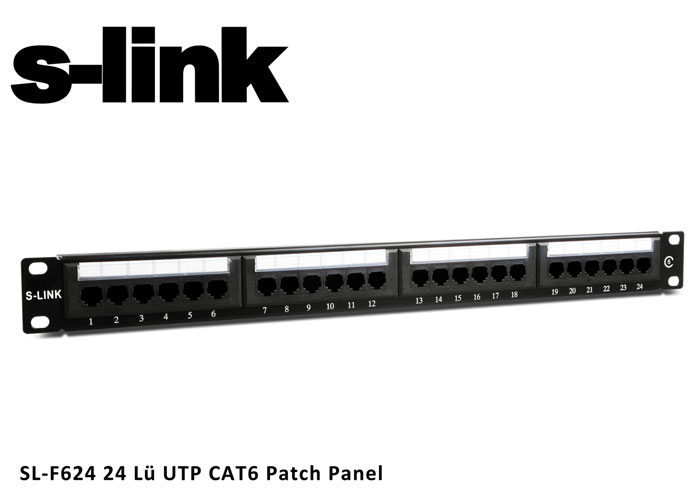 S Link Sl F624 24 Lü Utp Cat6 Patch Panel