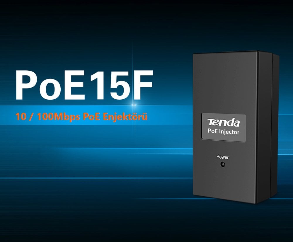 Tenda PoE15F 10/100 Mbps 802.3 AF/AT PoE Enjektör