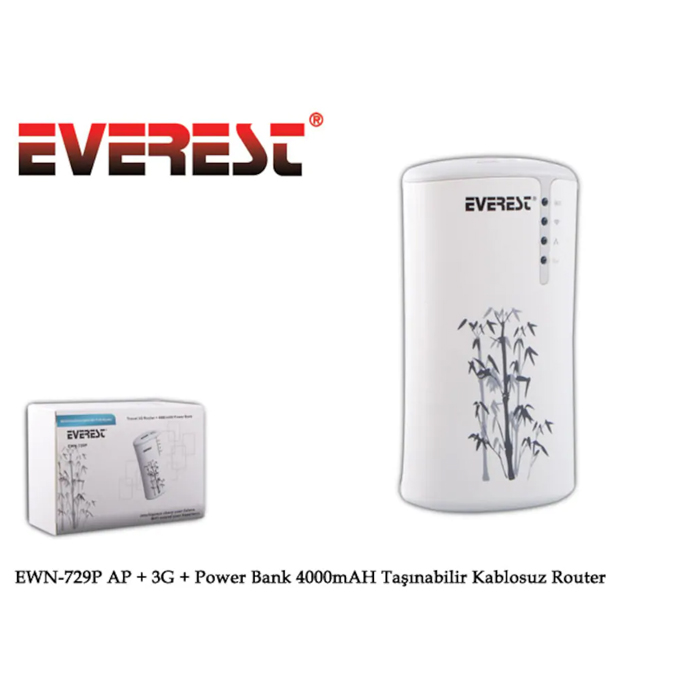 Everest EWN-729P AP+3G Power Bank 4000mAH Taşınabilir Router