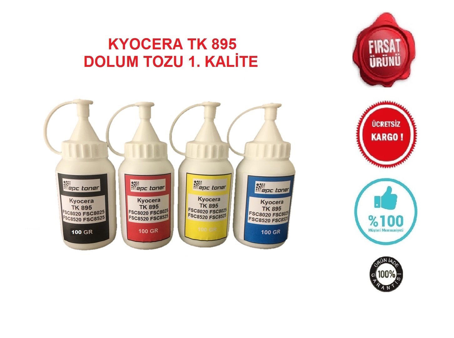 Kyocera TK895 FSC8020/8025/FSC8520/8525 Utax 6520/206C Toner Tozu
