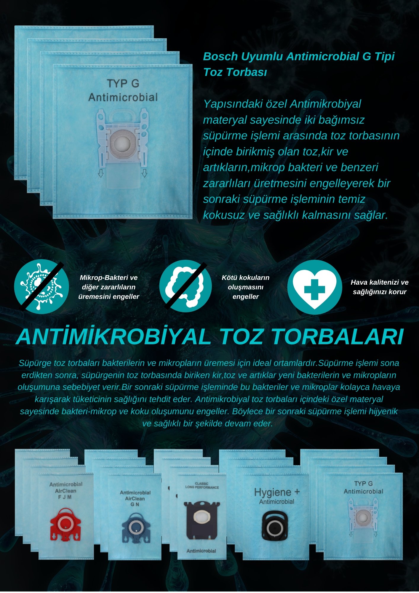 Bosch Siemens Type G Supurge Toz Torbasi Antimikrobiyal Fiyatlari Ve Ozellikleri