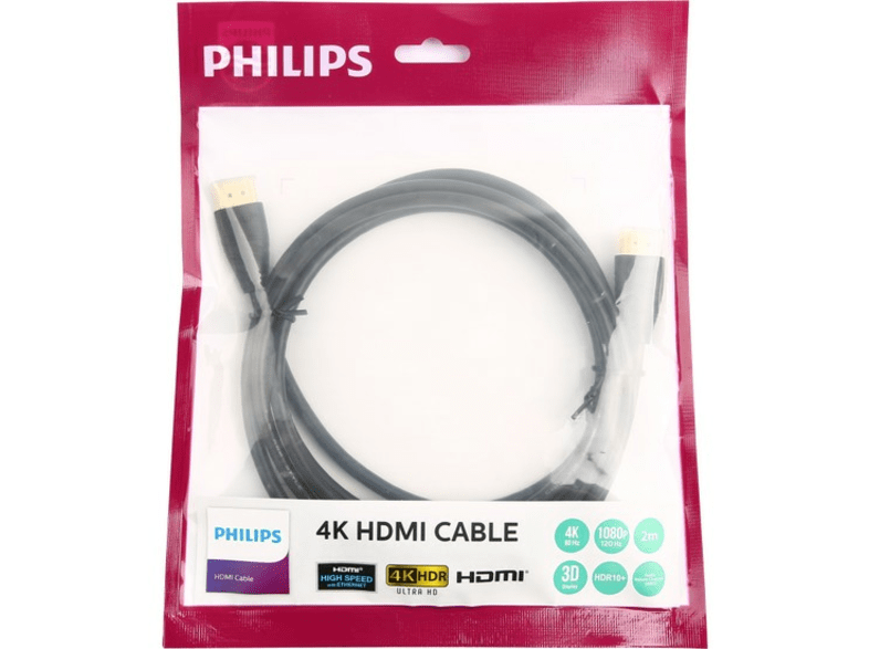 PHILIPS SWL6118D/93 2m 4K HDMI Kablo Siyah