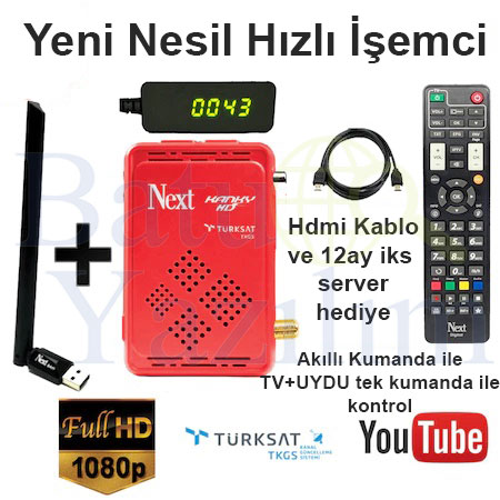 Next Kanky Full Hd Uydu Alıcı + AKILLI KUMANDA  Wifi Adaptör