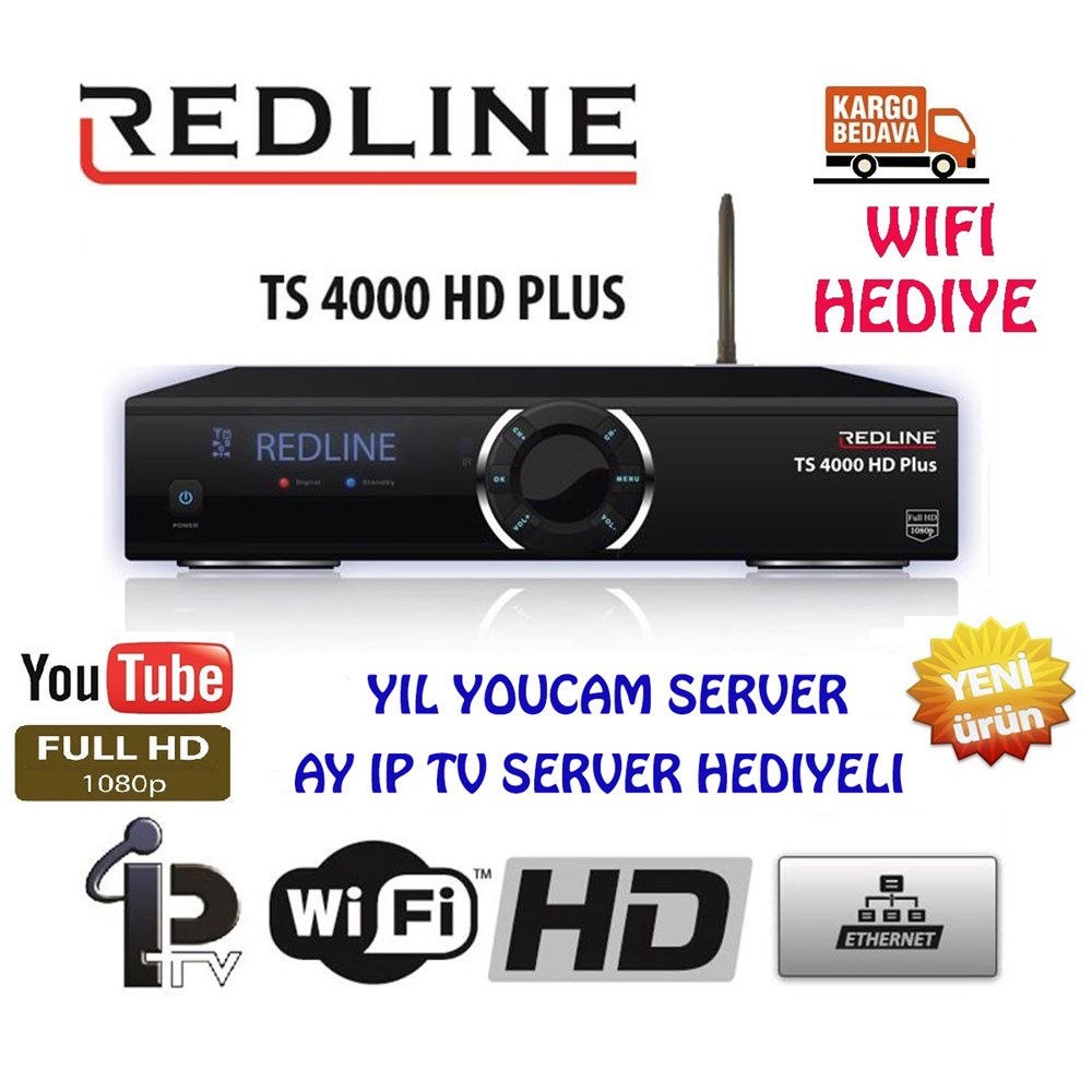 Redline TS 4000 HEVC FULL HD Uydu Alıcısı + WİFİ