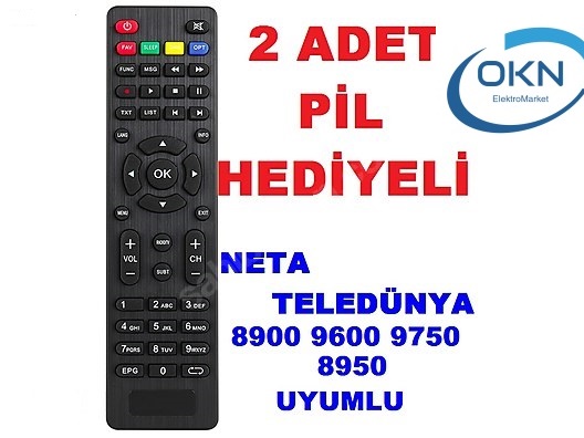 NETA 8900 8950 8970 9600 Teledünya HD KABLO TV UZAKTAN KUMANDASI