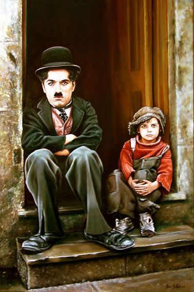 AHŞAP POSTER RETRO Charlie Chaplin The Kid
