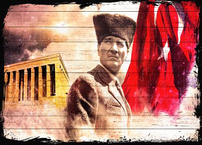 Atatürk, Retro Ahşap Eskitme Tablo Ev,cafe,ofis dekorasyonu