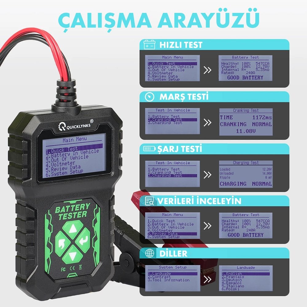 Powermaster BA107 12V 30-220Ah Akü Test Cihazı