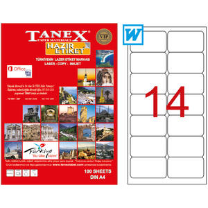 Tanex TW-2014 Şeffaf Etiket 350 li