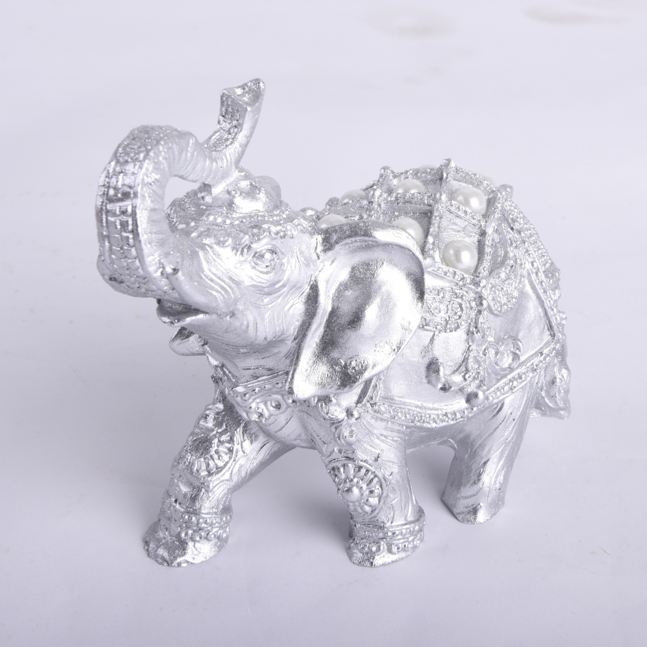 Dekoratif Gümüş 7'li Polyester Fil Taşlı