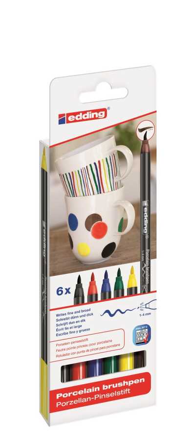 Edding Porselen Kalemi Ana Renkler 6'lı 4200