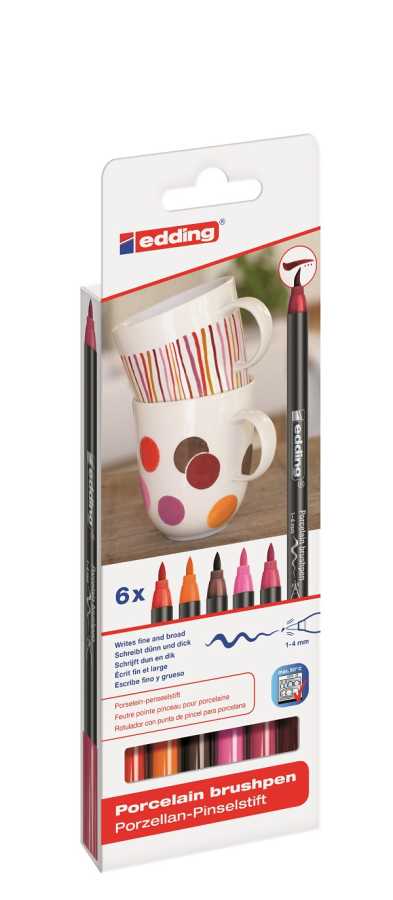 Edding Porselen Kalemi Sıcak Renkler 6'lı 4200