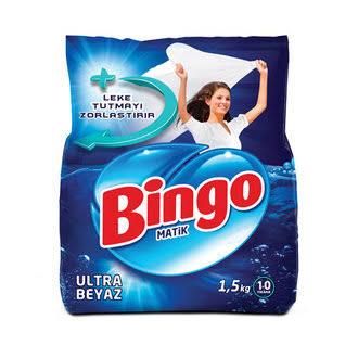 Bingo Matik Toz Çamaşır Deterjanı Ultra Beyaz 10 Yıkama 1500 G