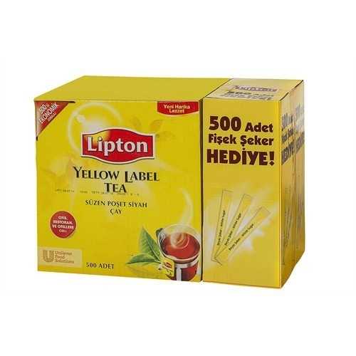 Lipton Yellow Label Bardak Poşet Çay 500lü Şeker Hediyeli