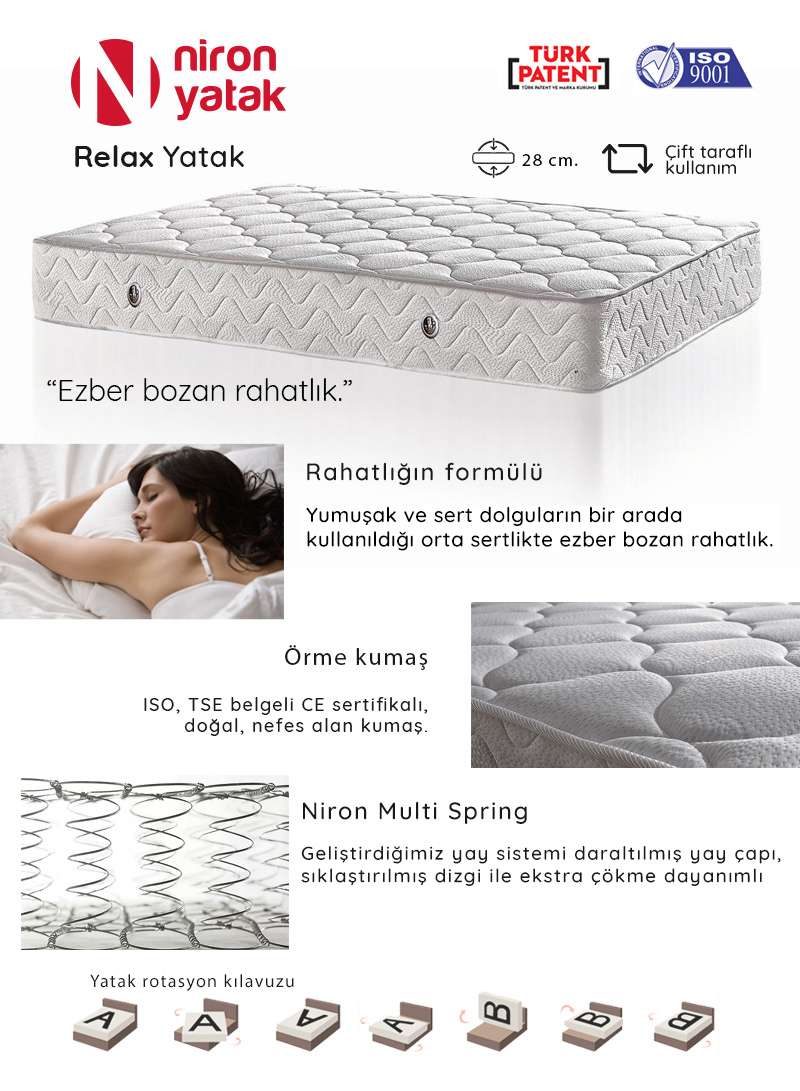 Cift Kisilik Luks Ergonomik Yatak 130x200 Cm Niron Yatak Fiyatlari Ve Ozellikleri