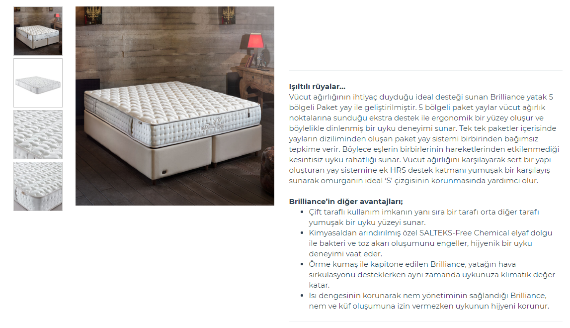 idas yatak brillance yatak cift kisilik brillant yatak olculer fiyatlari ve ozellikleri