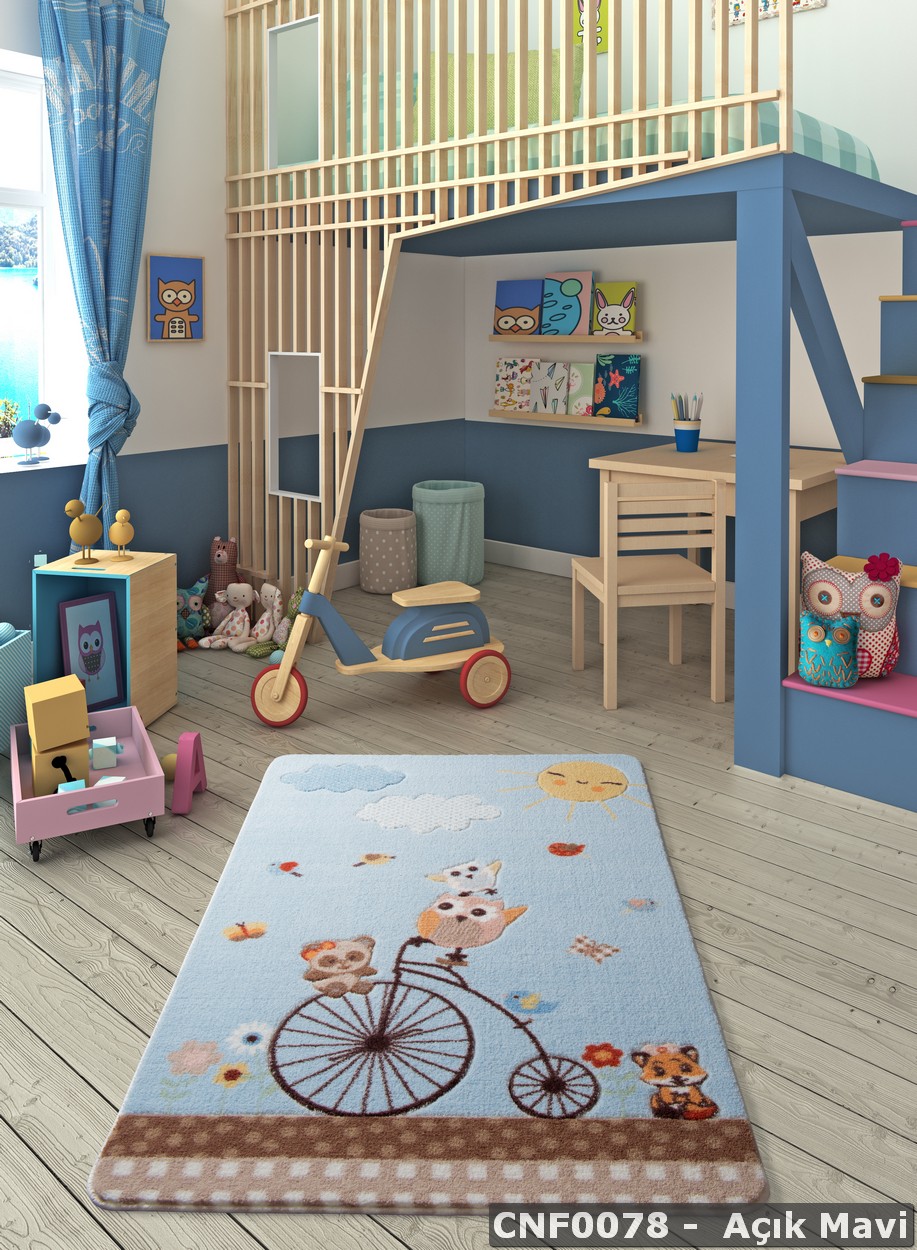 Confetti Çocuk & Bebek Odası Halısı Sunny Day 133x190 A.Mavi