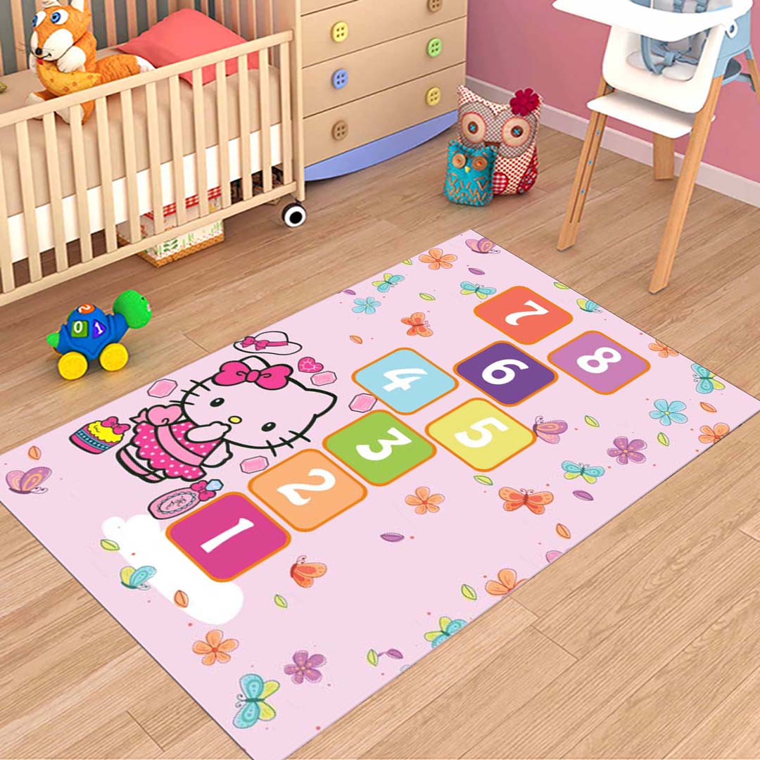 Hello Kitty Antialerjik Çocuk Odası Halısı Bebek odası halısı