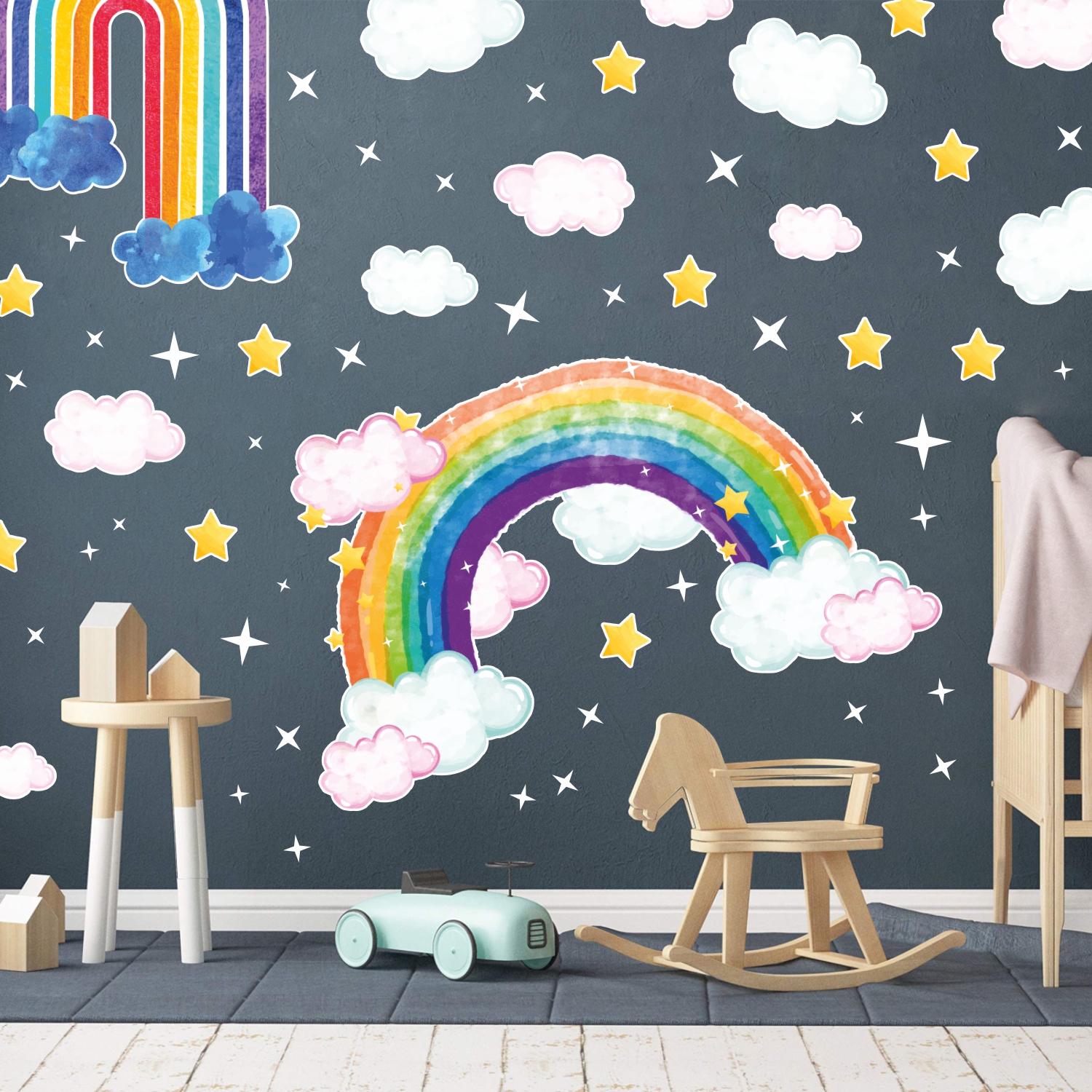 Duvar Sticker Seti, Çocuk Odası, Gökkuşağı Rüyası, S20EVD06