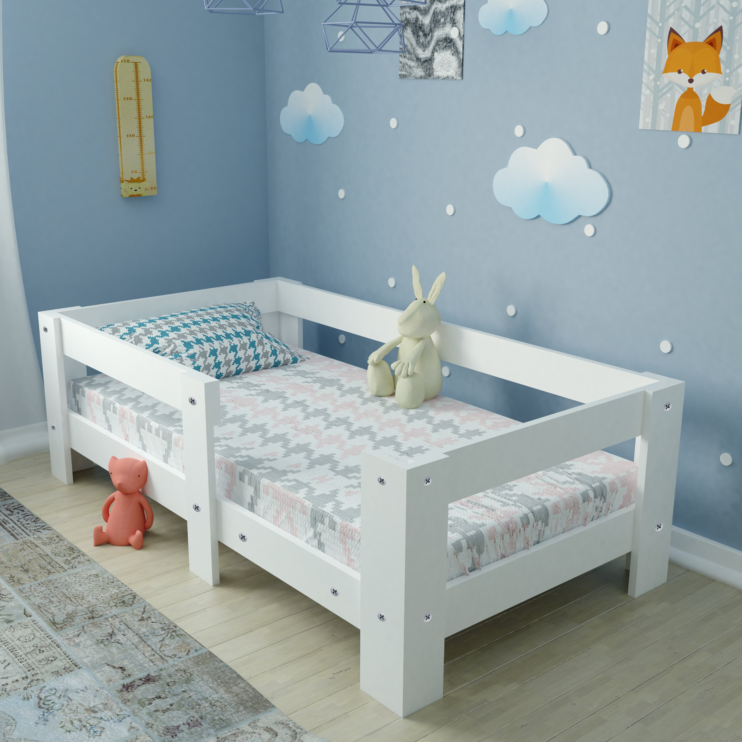 Herseycik Ninnimo Montessori Suntalam Bebek Karyolası Beyaz Y2 70X140 Yatak