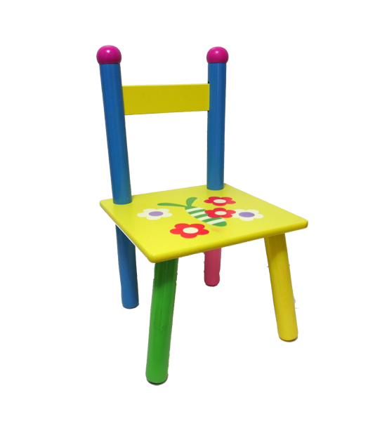Renkli Modüler Ahşap Mini Resimli Çocuk Sandalyesi
