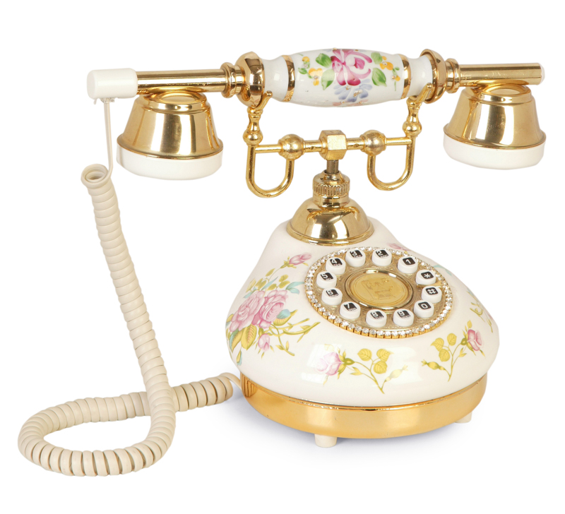 Kubbe Seramik Çiçekli Klasik Telefon