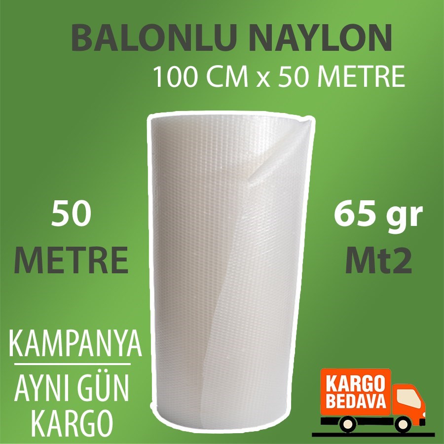 BALONLU NAYLON 100CM x 50 MT 65gr/mt2 (50m2) 1. KALİTE