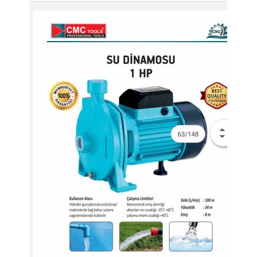 CMC Elektrikli Su Pompası-Su Dinamosu 1 HP