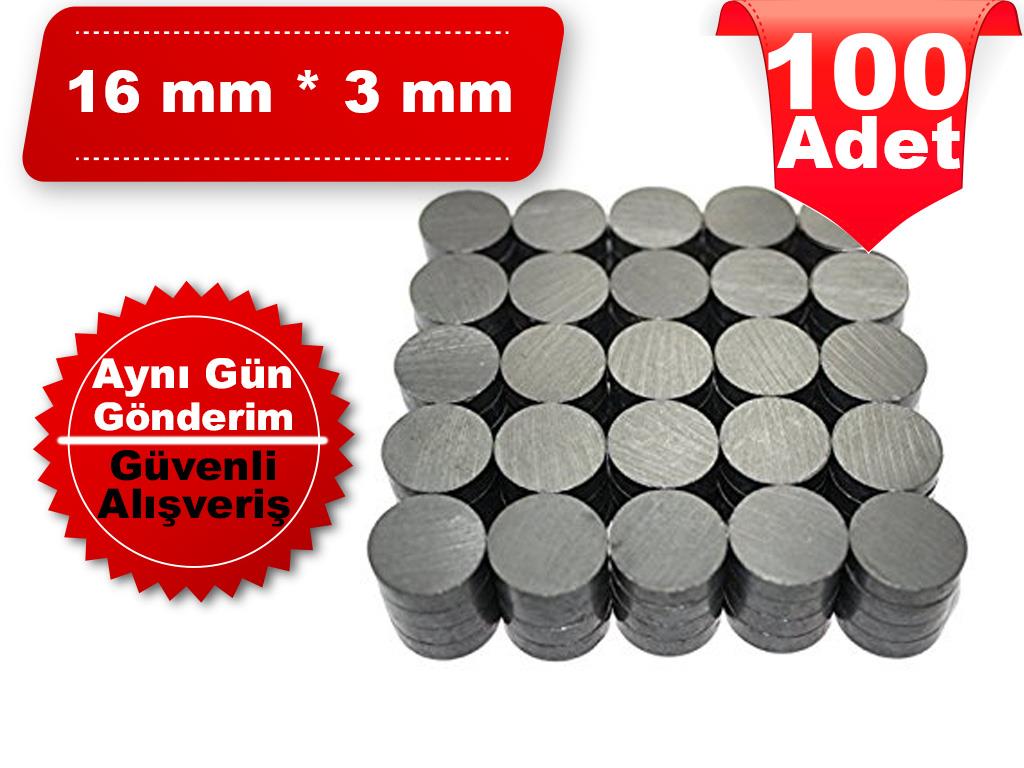 Mıknatıs (Magnet) 100 Adet - 16 mm * 3 mm