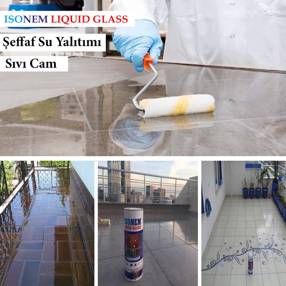 İsonem Liquid Glass (Sıvı Cam) şeffaf zemin su yalıtımı 4 Kg