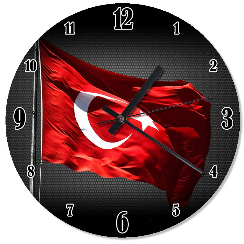 Türk Bayrağı Duvar Saati  Türk Bayrağı  