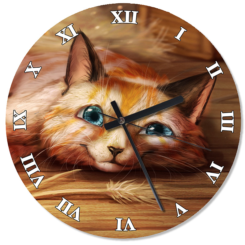 Uyuşuk Kedi Dekoratif Duvar Saati Uyuşuk Kedi  