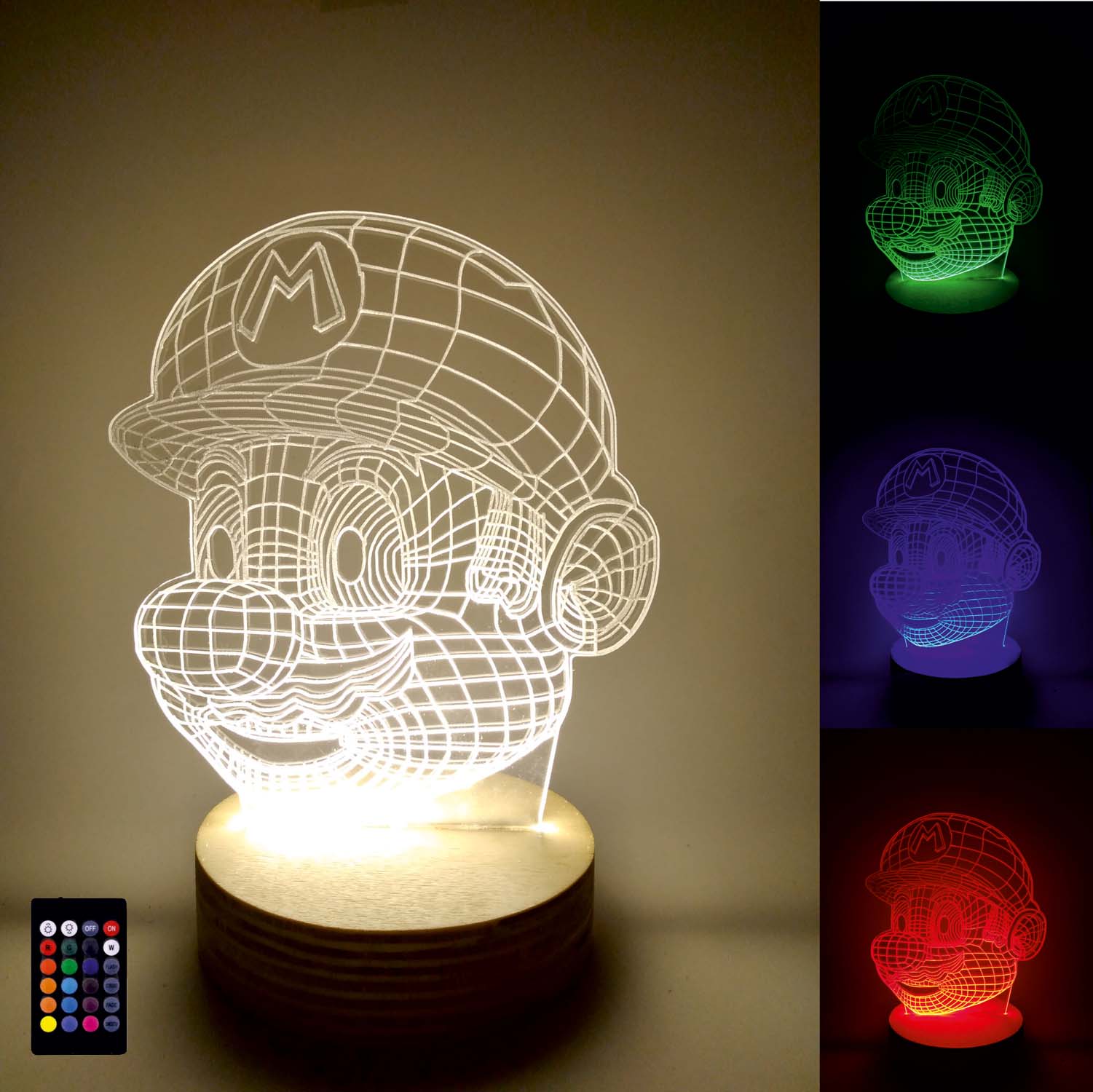 3D Led Lamba Mario Gece Lambası Masa Lambası Çocuk Odası Lambası