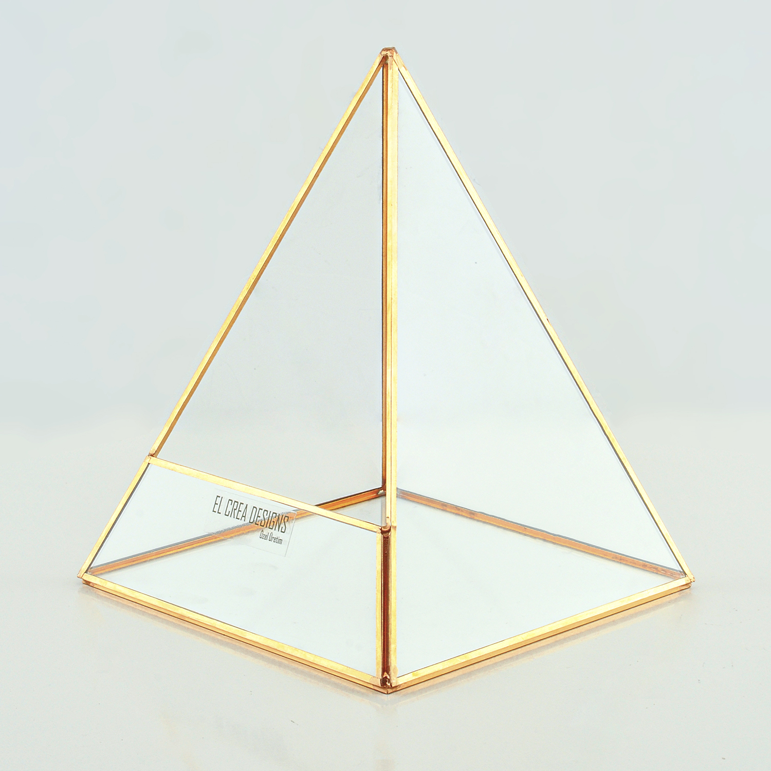 Bakır Rose Gold Teraryum  Geometrik Cam Fanus Nişan Masası Seti