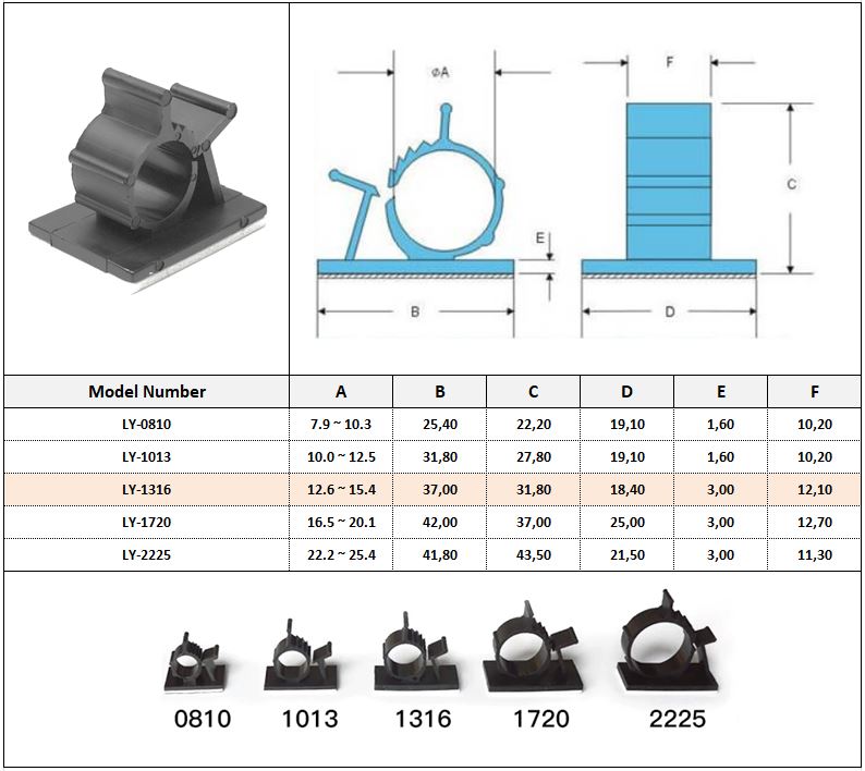 LY1316 Kablo Kelepçesi Klipsi Sabitleme Duvar Kablo Tutucu
