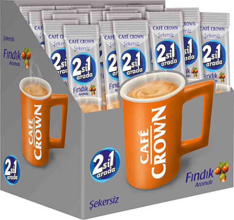 Cafe Crown 2'si 1 Arada Şekersiz Fındıklı Kahve 24 x 11 G