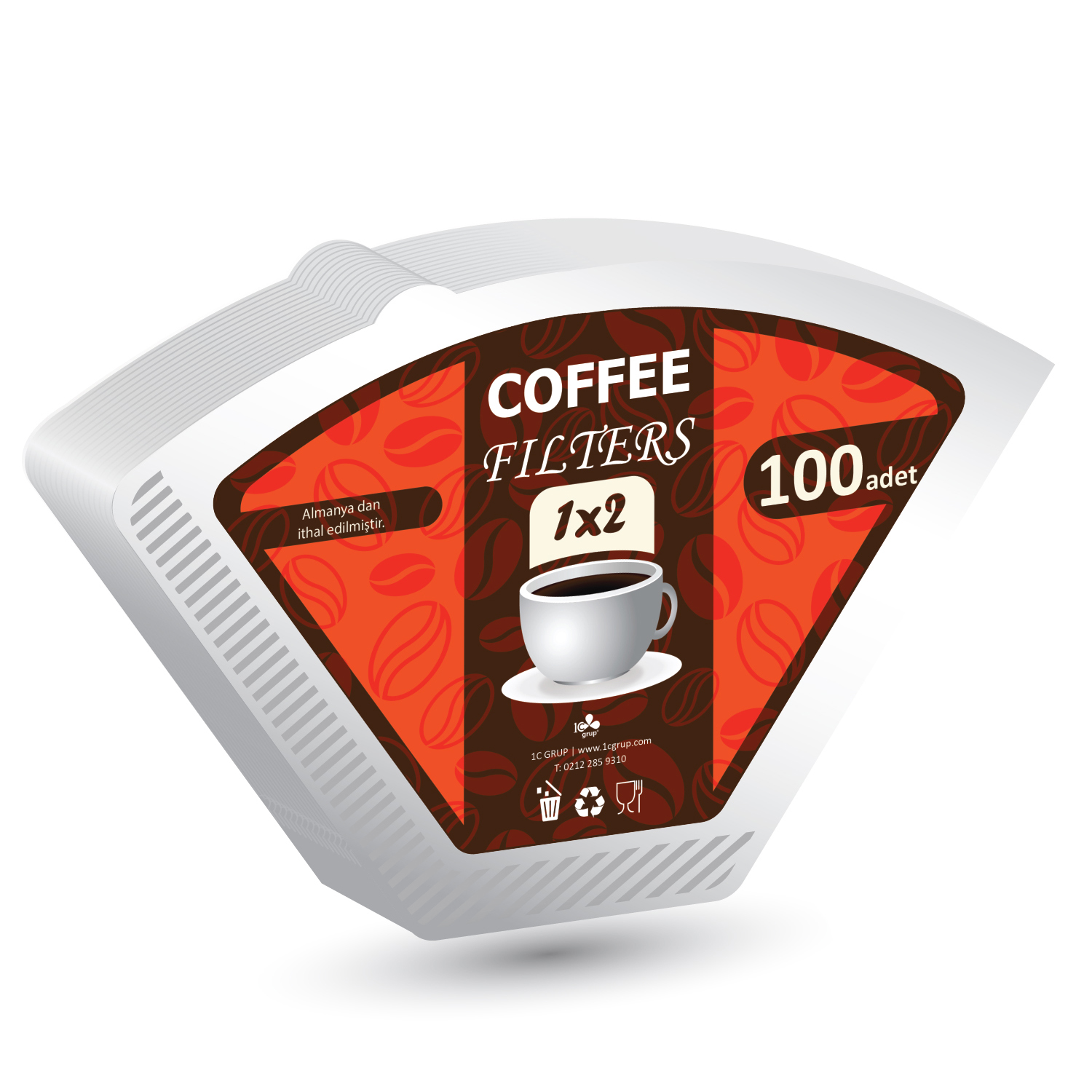 Coffee Filters Kahve Filtre Kağıdı 1x2 100'lü Kutusuz White