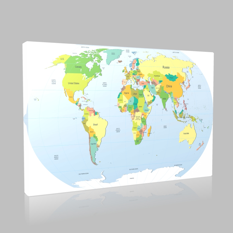 Dünya Siyasi Haritası Mavi Tablo