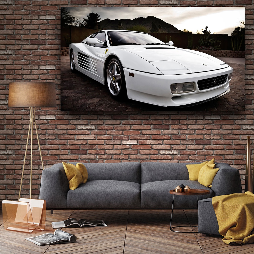 Ferrari 512 Beyaz Kanvas Tablo