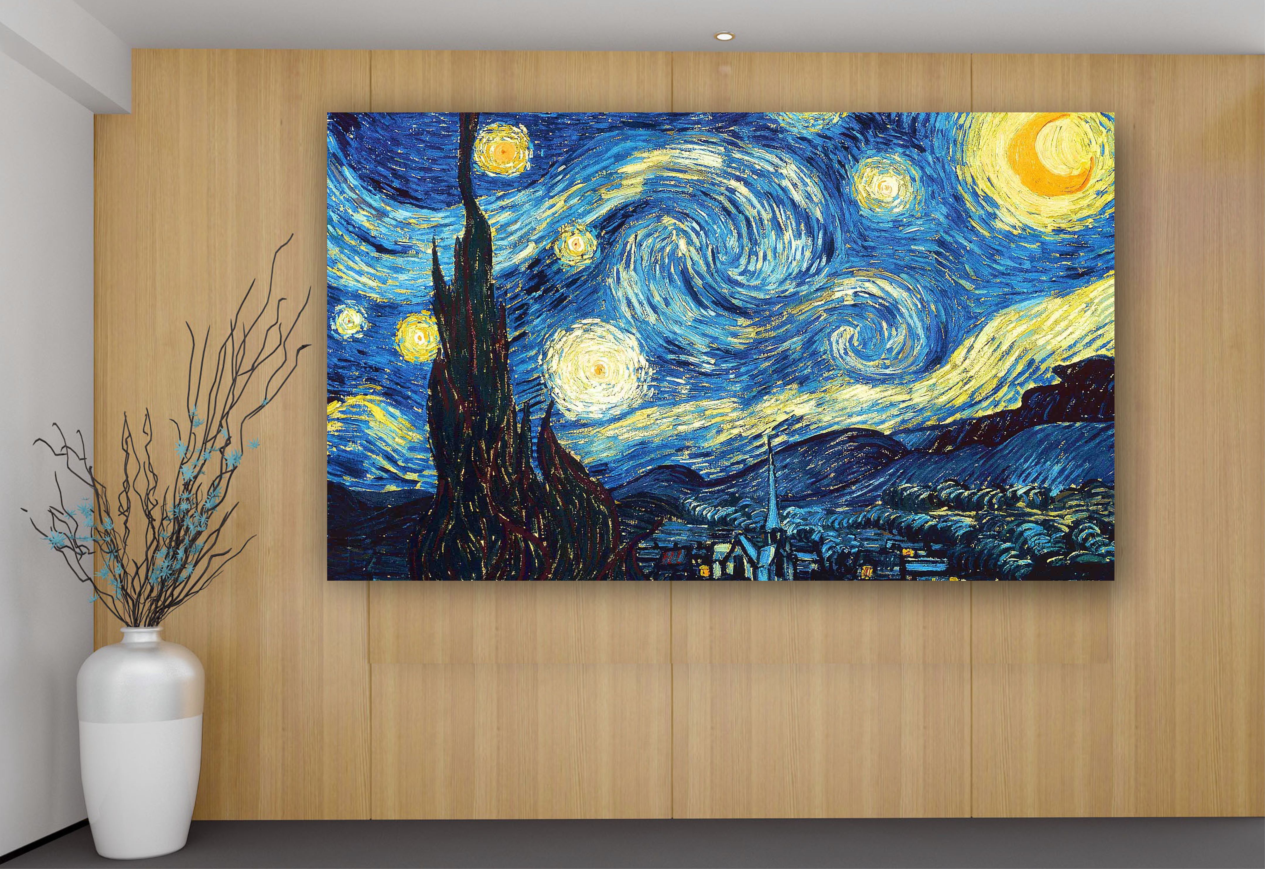 Van Gogh Yıldızlı Gece - Her Mekana Uygun Dekoratif Kanvas Tablo